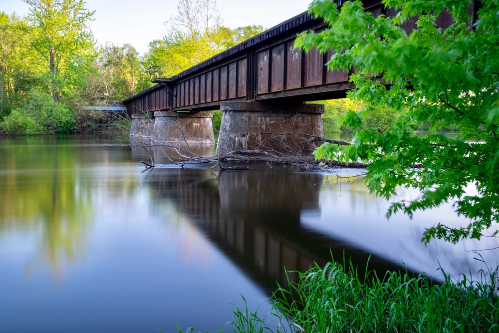 A beautiful bridge across the kalamazoo river