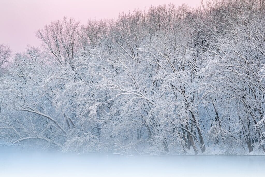 One of the best things to do in kalamazoo this winter is tour the kalamazoo river covered in white fluffy snow